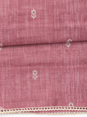 Neck Embroidered Chanderi Unstitched Suit Piece With Dupatta