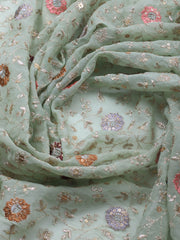 Embroidered Georgette Unstitched Suit Piece With Dupatta