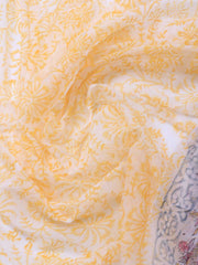 Patch Neck Cotton Blend Unstitched Suit Piece With Dupatta