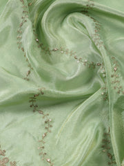 Neck Embroidered Tissue Unstitched Suit With Dupatta