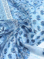 Printed Cotton Blend Unstitched Suit With Dupatta