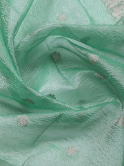 Neck Embroidered Tissue Unstitched Suit Piece With Dupatta