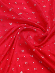 Embroidered Art Silk Unstitched Suit Piece With Dupatta