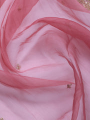 Neck Embroidery Chanderi Unstitched Suit With Dupatta