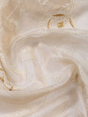 Plain Tissue Unstitched Suit Piece With Dupatta