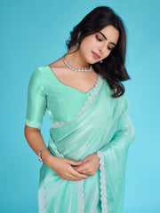 Embroidered Chinon Saree