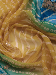 Embroidered Art Silk Unstitched Suit Piece With Dupatta