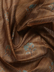 Neck Embroidered Chanderi Unstitched Suit With Dupatta
