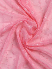 Chiken Work Georgette Unstitched Suit With Dupatta