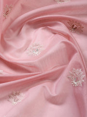Embroidered Chanderi Unstitched Suit With Dupatta