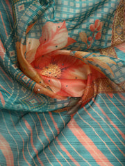 Printed Chanderi Unstitched Suit Piece With Dupatta