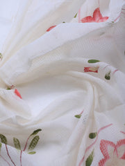 Patch Neck Cotton Blend Unstitched Suit Piece With Dupatta