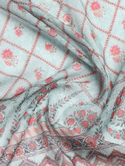 Printed Linen Unstitched Suit With Dupatta