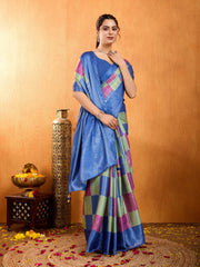 Zari Border Booti Woven Art Silk Saree