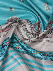 Printed Art Tussar Unstitched Suit With Dupatta