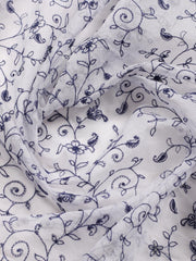 Neck Embroidered Cotton Blend Unstitched Suit Piece With Dupatta