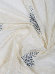 Neck Work Cotton Blend Unstitched Suit With Dupatta