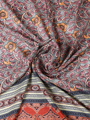 Neck Embroidered Chanderi Unstitched Suit Piece With Dupatta