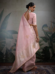 Woven Border Linen Saree