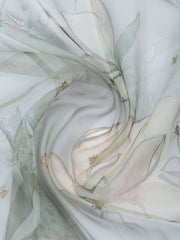 Neck Embroidered Tissue Unstitched Suit Piece With Dupatta