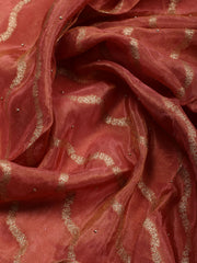 Woven Tissue Unstitched Suit Piece With Dupatta