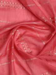 Neck Embroidery Chanderi Unstitched Suit With Dupatta