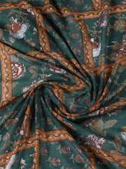 Printed Cotton Blend Unstitched Suit With Dupatta