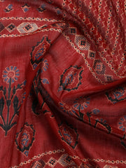 Patch Neck Cotton Blend Unstitched Suit With Dupatta