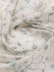 Neck Embroidered Cotton Blend Unstitched Suit Piece With Dupatta