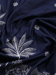 Neck Embroidered Cotton Blend Unstitched Suit Piece With Dupatta