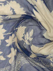 Printed Cotton Blend Unstitched Suit With Dupatta