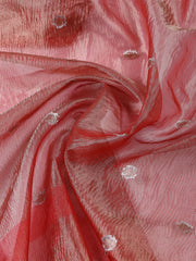 Neck Embroidered Tissue Unstitched Suit Piece With Dupatta