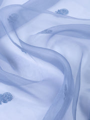 Embroidered Organza Unstitched Suit With Dupatta