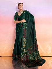 Printed Satin Saree