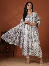 Printed Cotton Blend Kurta With Pant & Dupatta