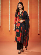 Printed Cotton Blend Kurta With Pant & Dupatta