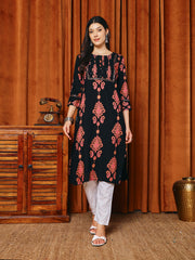 printed Cotton Blend Kurta