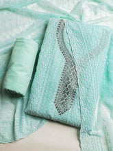 Chikan Work Georgette Unstitched Suit With Dupatta