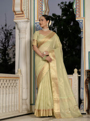Woven Border Linen Saree