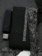 Embellished Art Silk Unstitched Suit With Pant & Dupatta