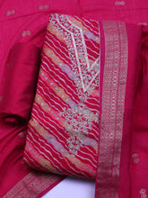 Neck Embroidered Cotton Blend Unstitched Suit With Dupatta