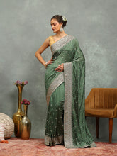 Zari Embroidered Tussar Saree