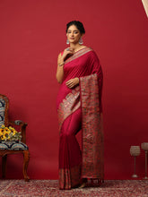 Woven Design Art Silk Magenta Saree