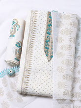 Printed Cotton Blend Unstitched Suit With Pant & Dupatta