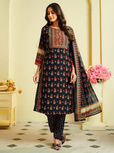 Printed Crepe Unstitched Suit With Pant & Dupatta
