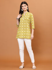 Printed Cotton Blend Short Kurti