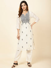 Embroidered Chanderi Kurta With Pants