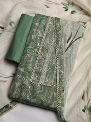 Embroidered Cotton Blend Unstitched Suit With Dupatta