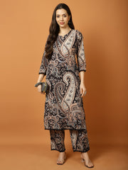Printed Cotton Blend Kurta With Pants