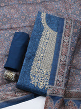 Embroidered Cotton Blend Unstitched Suit With Pant & Dupatta
